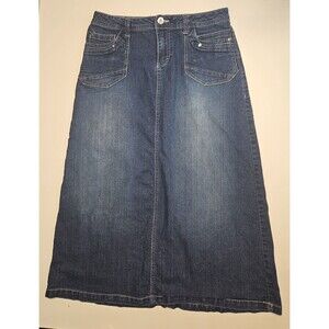 CATO Denim Skirt Womens  10  Pockets Midi Maxi Y2K 90s
